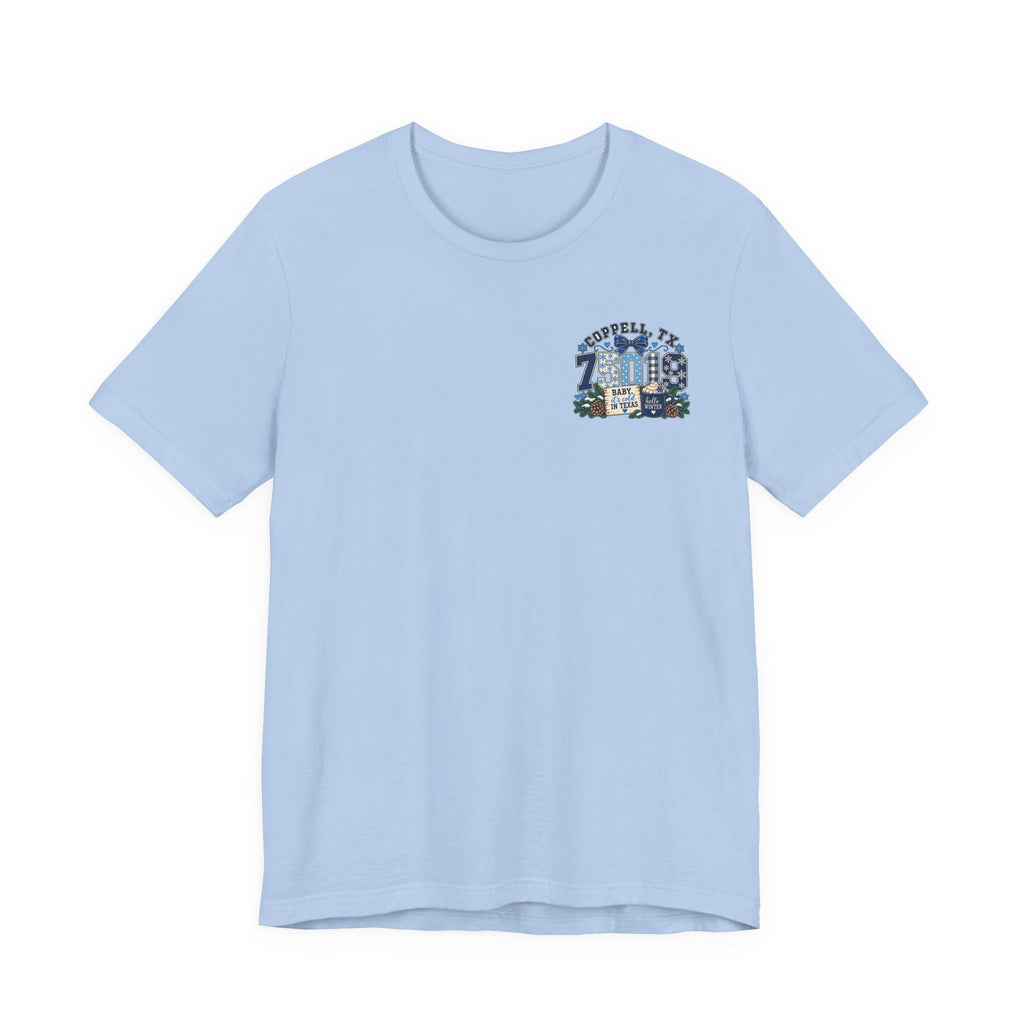 75019 Baby It's Cold in Texas Shirt | Coppell TX Winter Tee | Zip Code Snowflake Shirt | Womens Graphic T-Shirt