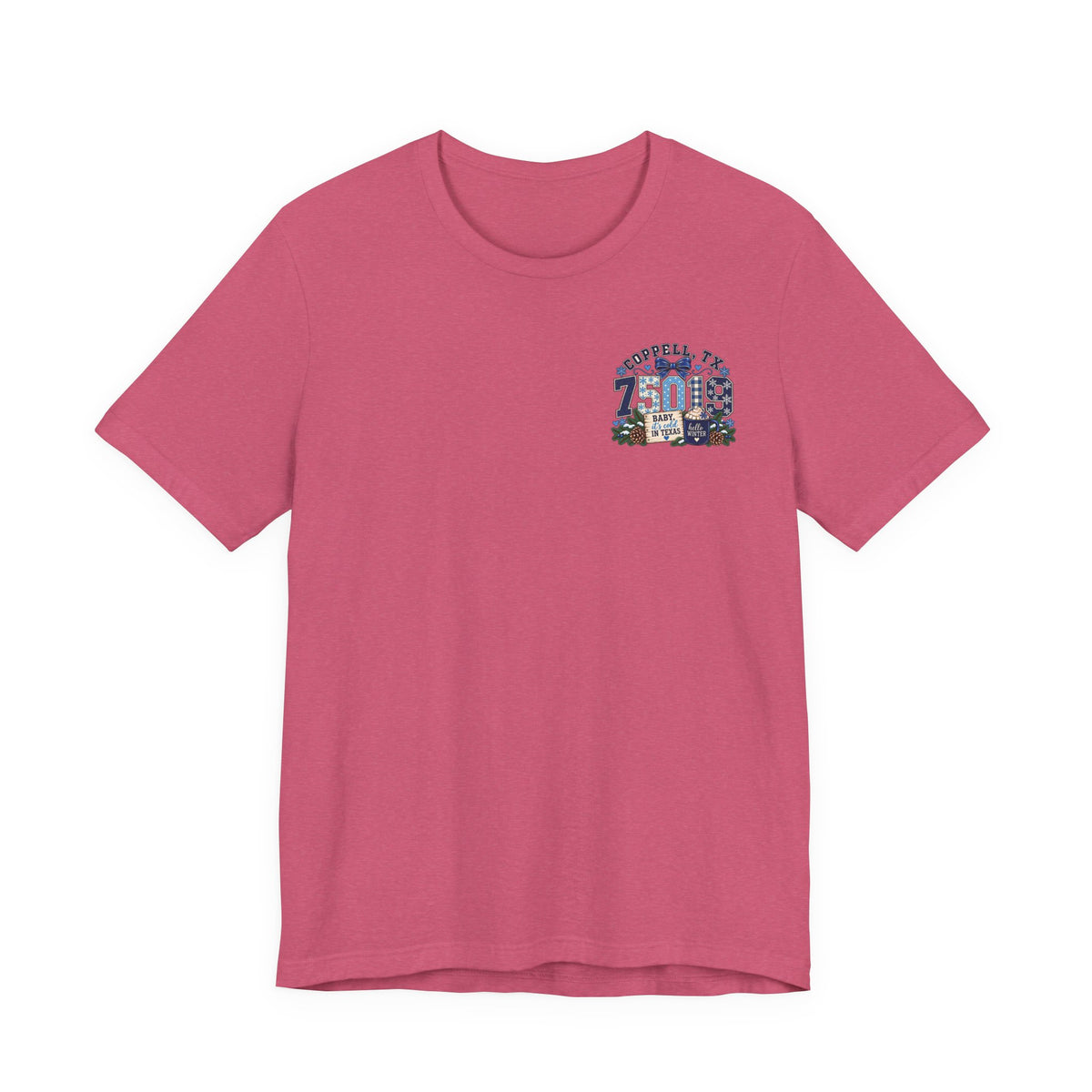 75019 Baby It's Cold in Texas Shirt | Coppell TX Winter Tee | Zip Code Snowflake Shirt | Womens Graphic T-Shirt