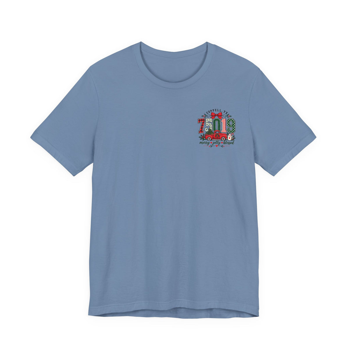 75019 Merry Jolly Blessed Shirt | Coppell TX Christmas Tee | Zip Code Holiday Shirt | Womens Graphic T-Shirt