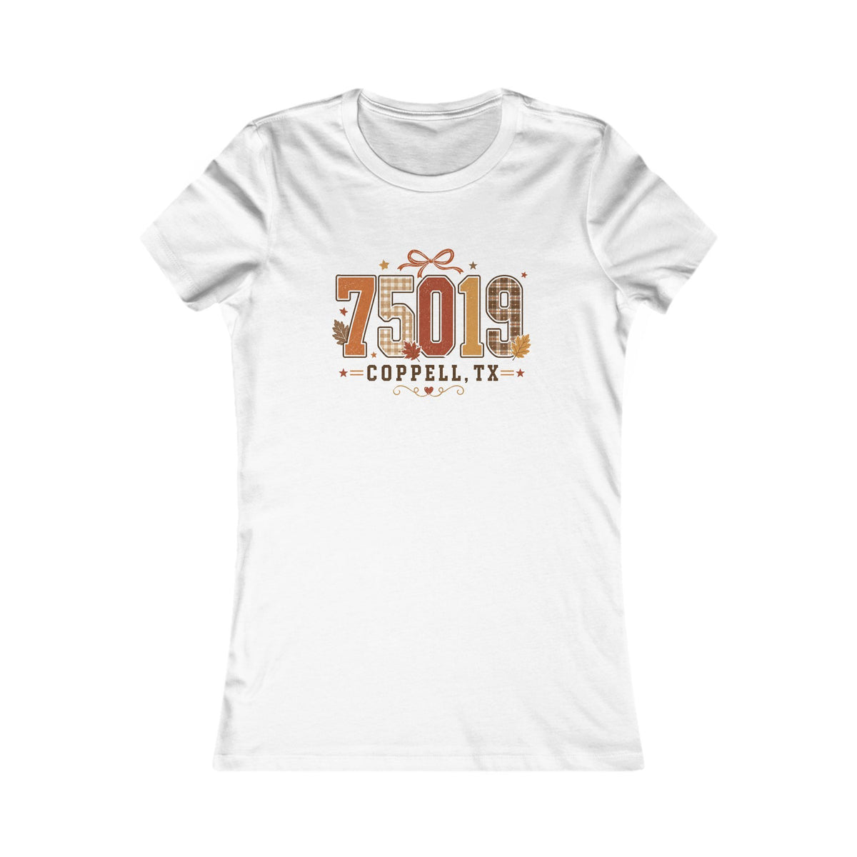 75019 Coppell TX Shirt | Fall Plaid Zip Code Tee | Coppell Texas Fall Shirt | Womens Graphic T-Shirt