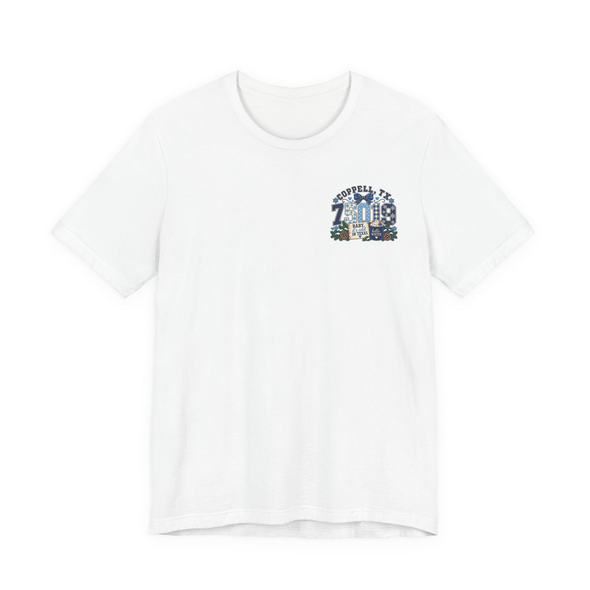 75019 Baby It's Cold in Texas Shirt | Coppell TX Winter Tee | Zip Code Snowflake Shirt | Womens Graphic T-Shirt