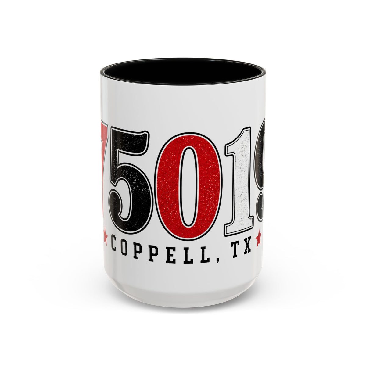 75019 Coppell TX Coffee Mug | Varsity Zip Code Mug | Red Black White Coffee Cup | Coppell Texas Gift