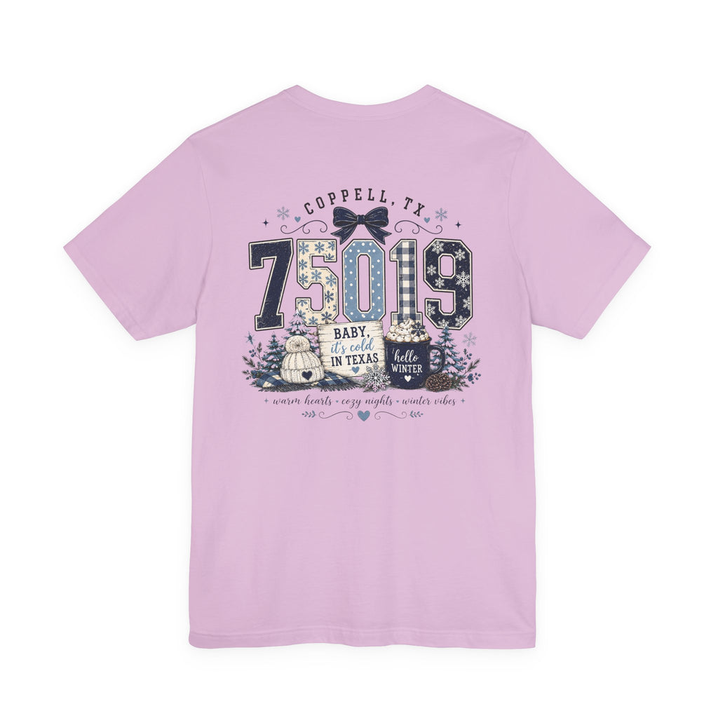 75019 Baby It's Cold in Texas Shirt | Coppell TX Winter Tee | Zip Code Snowflake Shirt | Womens Graphic T-Shirt