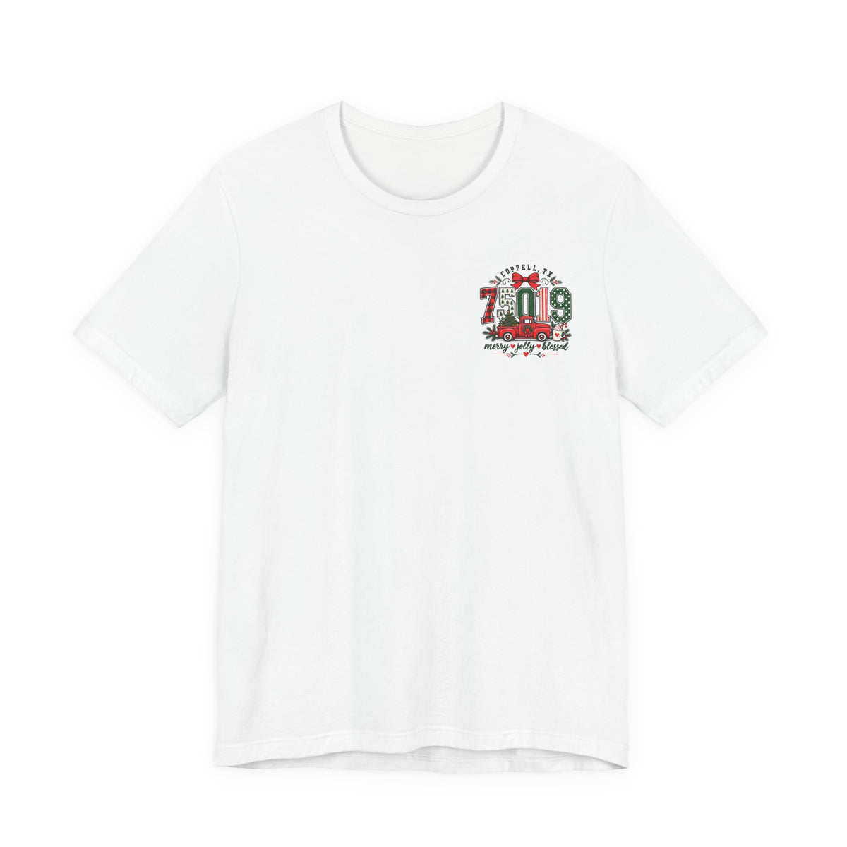 75019 Merry Jolly Blessed Shirt | Coppell TX Christmas Tee | Zip Code Holiday Shirt | Womens Graphic T-Shirt