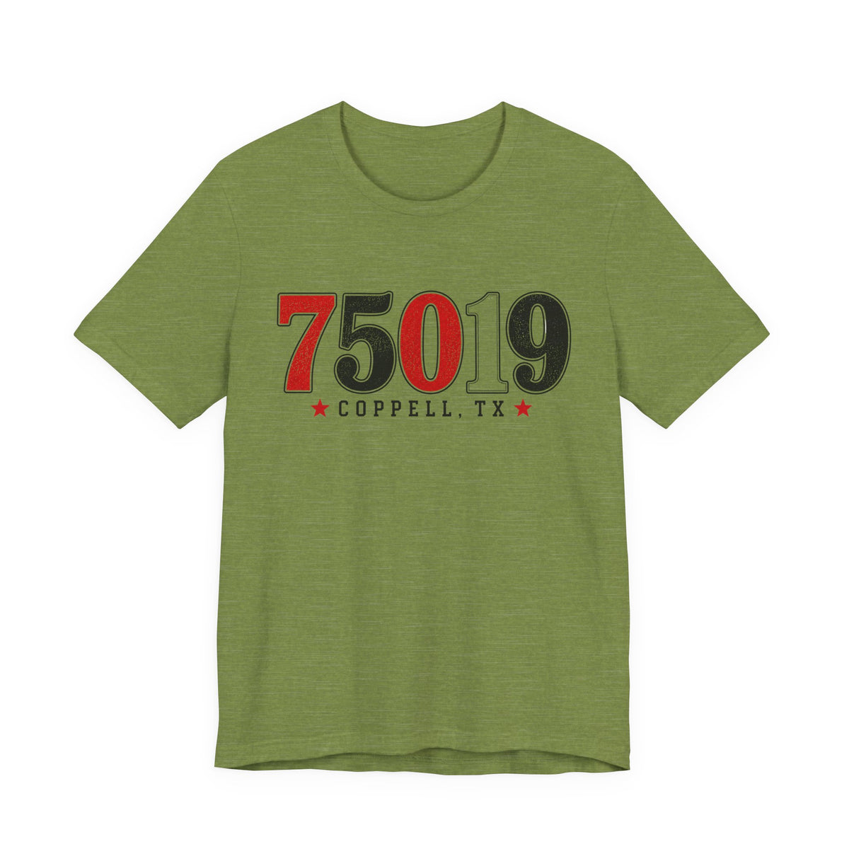 75019 Coppell TX Shirt | Varsity Zip Code Tee | Red Black White Coppell Shirt | Womens Graphic T-Shirt